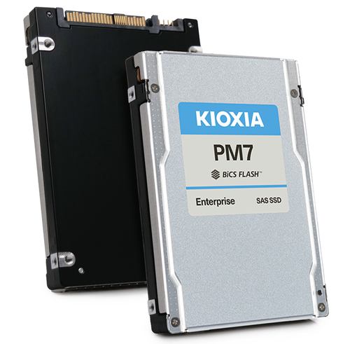Kioxia PM7-R 15.36TB SAS-4 SSD, Read-Intensive TLC, 2.5in, enterprise storage for data centers.