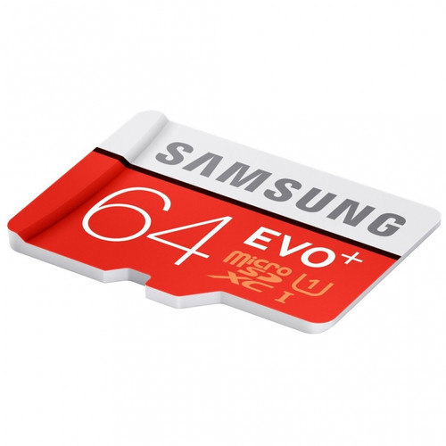 Samsung PRO Plus 64GB microSDXC Class 10 UHS-I U3 memory card for 4K, smartphone, and camera storage.