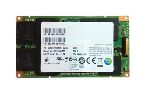 Samsung 256GB MLC SATA SSD MZ-RPA2560/0S0; 1.8-inch, high-speed, reliable for data storage and server use.