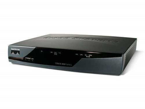 Cisco 851W-G-AK9 router, 850 Series, multi-function integrated services for SMB networking.