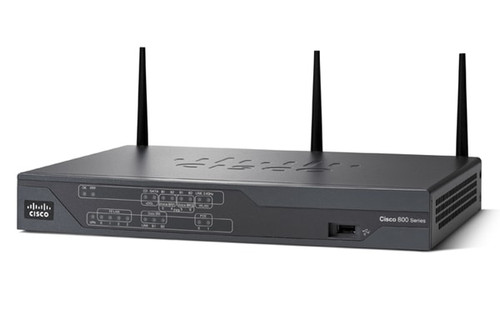 Cisco C888SRSTW-GN-E-K9 880 Series Router for small offices, integrated services, green design, fast connectivity.