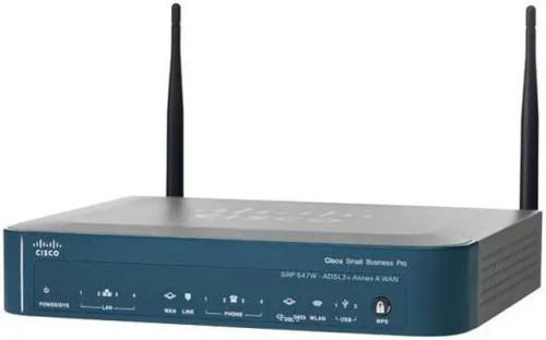 Cisco SRP547W-E-K9 500 Series Services Router with wireless, multi-Auto Detect ports, ideal for small business networking.