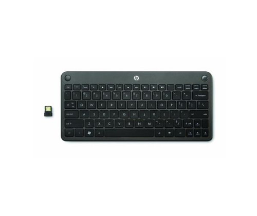 HP LK752AA wireless mini keyboard, compact design, ideal for portable use and quick typing in various settings.