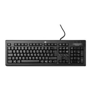 HP WZ972AA wired black USB keyboard with multimedia hot keys, volume control, for PC use