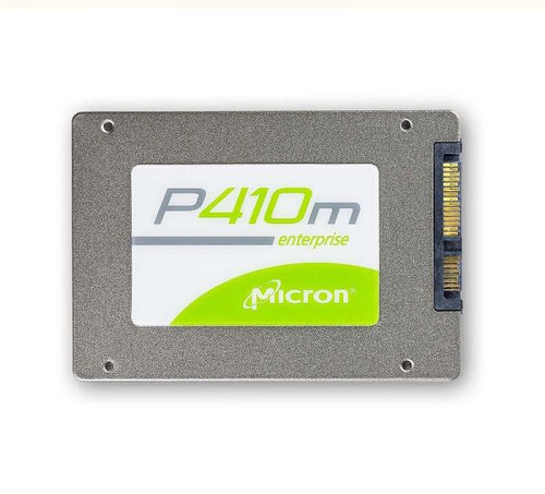 Micron RealSSD P410m 480GB SAS 12Gb/s 2.5-inch SSD, MLC NAND, for enterprise data storage.