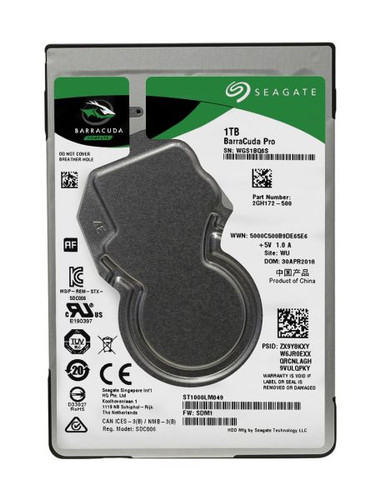 Seagate BarraCuda Compute 1TB SATA 6Gb/s 7200RPM 128MB Cache 2.5-inch internal hard drive, ideal for laptops and desktops.