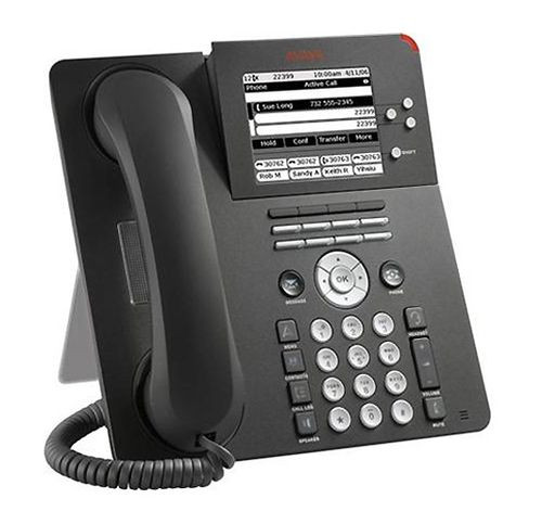 Avaya 9650 IP Phone with 3 lines, dual-port Ethernet, 3.8-inch LCD, for office communication.