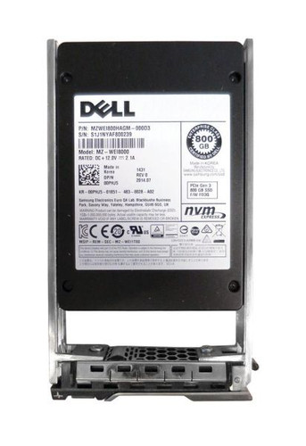 Dell 800GB PCIe 3.0 NVMe U.2 SSD with Tray