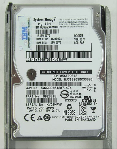 IBM 900GB 10000RPM SAS 2.5 Hard Drive - 46W0974