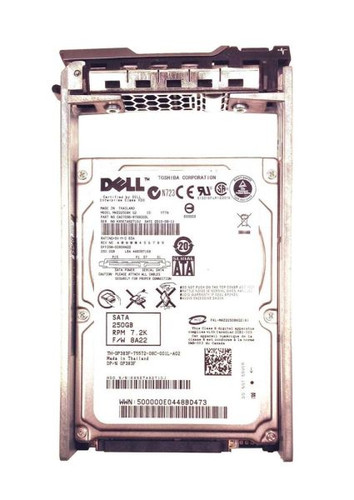 Dell 250GB 7200RPM SATA Hot-Plug 2.5-inch hard drive, reliable storage for laptops and servers.