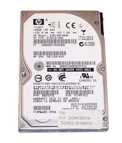 HP EH0146FARWD - 146GB 15K SAS 2.5" Dual Port Hard Drive