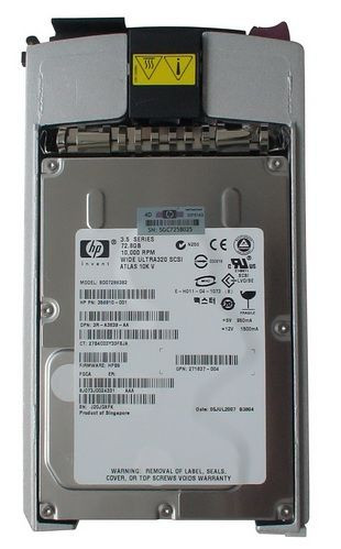 HP 356910-001 72.8GB 10,000RPM Ultra-320 SCSI LVD hot-swap 3.5-inch HDD for enterprise storage systems.