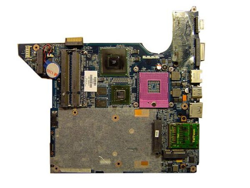 HP 519093-001 system board with PM45 chipset, OEM part for laptop repair, key visible components, high compatibility
