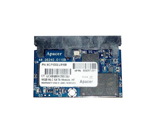 HP 689057-001 16GB MLC SATA SSD, reliable internal storage, ideal for upgrading computer performance.