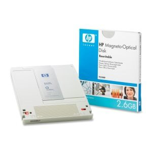 HP 92280F 2.6GB Rewritable Magneto Optical Disk for data storage and backup tasks.
