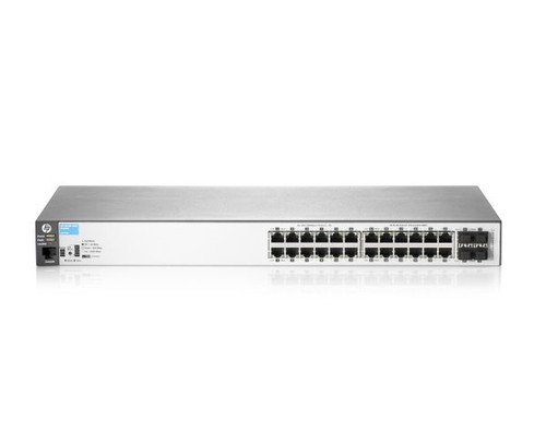 HP Aruba 2530-24G Ethernet Managed Switch, 24 ports, layer 2, rack-mount, SFP ports for business networks.