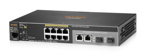 HP Aruba 2530-8G Layer 2 managed switch with 8 Ethernet ports, PoE+, SFP, rack-mount for enterprise networking.