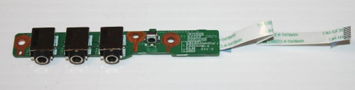 HP DA0QT6AB6D0 OEM DV5 Audio I/O Board for laptops, with audio jacks and circuitry for sound connectivity.