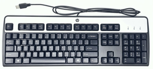 HP DT528A#AC0 standard USB keyboard with black keys, suitable for office and home use.