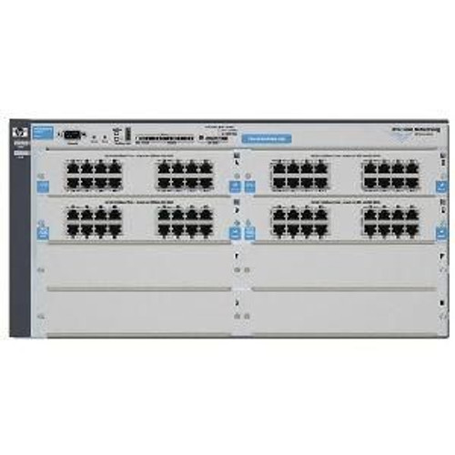 HP J8774A ProCurve 4208vl-64G Switch Chassis with 8 expansion slots for networking, ideal for enterprise data centers.