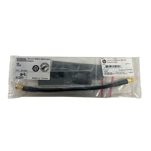 HP JD905A R-SMA antenna cable adapter for antennas, 6-inch, suitable for wireless device setup.