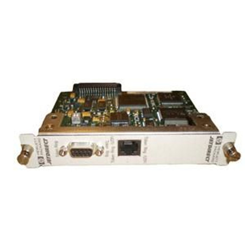 HP JetDirect 400N Token Ring Adapter J2555-61019, 10/100Base-T DB9 RJ-45 LAN, internal print server, network connection.
