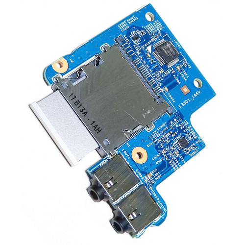 HP Probook 4440s audio jack board with cables, part 48.4SI02.011, for laptop repair and sound connection.