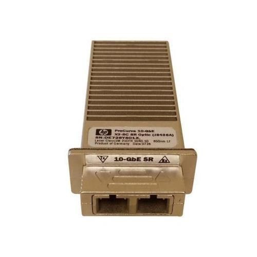 HP Procurve J8436A 10Gbps SR MMF 300m 850nm Dual SC transceiver for high-speed data networks.