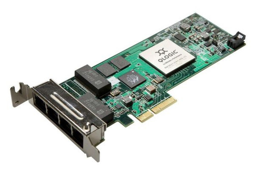 HP QLogic 4Port 10/100/1000Base-T Low-profile Internal Network Adapter for Servers, high-speed connectivity.