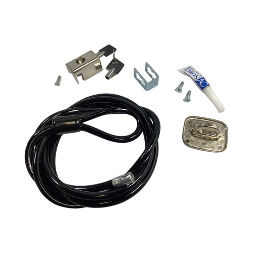 HP Universal PC Chassis Lock Security Cable Clamp Assembly, durable lock for secure computer protection.