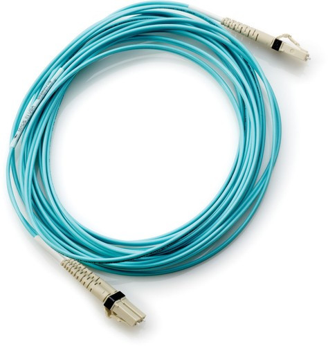 HPE AJ837-63002 15M LC-LC OM3 Fibre Channel Cable for high-speed data transfer in networking setups.