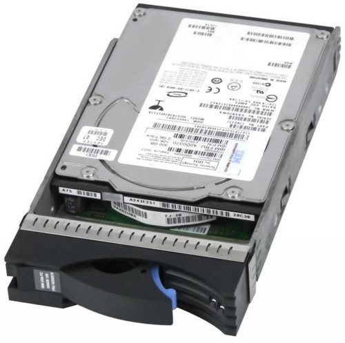 IBM 300GB 2Gb/s Fibre Channel Hot Swap 3.5-inch Internal Hard Drive for enterprise storage, tray included.