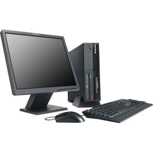 IBM Thinkcenter M57 6072C3U dual-core desktop with 1.6GHz CPU, 1GB RAM, 80GB SATA HDD for office use.