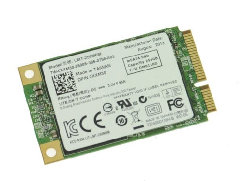 Lite-On M6M Series 256GB MLC SATA 6Gb/s mSATA SSD, high-speed storage for compact laptops and embedded systems.