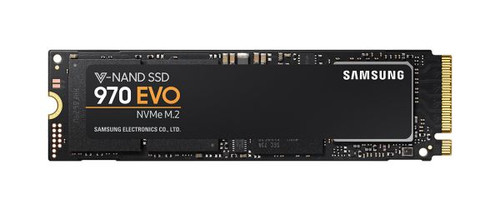 Samsung 970 Evo M.2 2280 NVMe SSD, 1TB, PCIe 3.0 x4, 3D NAND TLC, AES-256, TCG Opal for fast data storage.