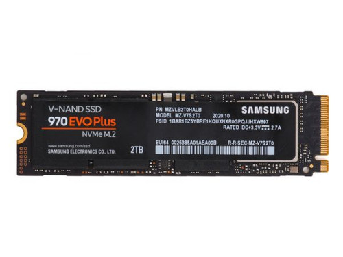 Samsung 970 Evo Plus 2TB NVMe SSD M.2 2280, high-speed storage for gaming and computing.