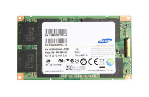 Samsung MZRPA128HMCD 128GB MLC SATA 6Gb/s RAID LIF 1.8-inch SSD for high-speed data storage.