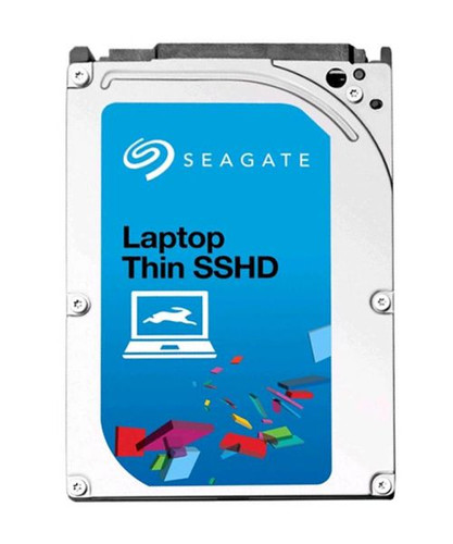 Seagate 1EJ16C-503 Laptop Thin SSHD 320GB 5400RPM 64MB Cache SATA 6Gb/s 8GB SSD 2.5-inch hybrid HDD for portable laptops.