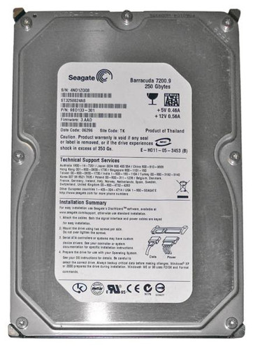 Seagate Barracuda 250GB 7200RPM SATA hard drive with 8MB cache, ideal for desktop storage upgrades.