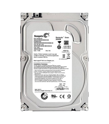 Seagate Barracuda Green 2TB SATA 6Gb/s 5900RPM 64MB Cache 3.5-inch internal hard drive for data storage