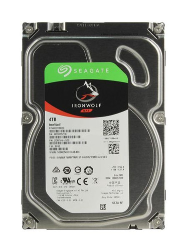 Seagate IronWolf 4TB NAS 3.5" SATA HDD with 5900RPM, 64MB cache, for data storage and NAS systems.