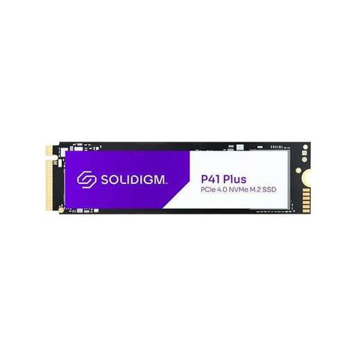 SSDPFKNU020TZ-SINGLE Solidigm P41 Plus 2TB M.2 PCIe NVMe SSD mounted on desktop motherboard