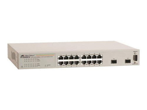 Allied Telesis AT-GS950/16 Ethernet Switch 16-Port 2 Slot, 16 x 1000Base-T 2 x SFP, for networking setups