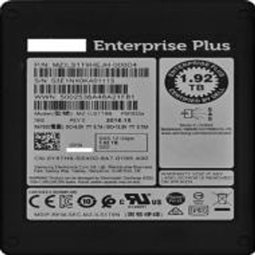Samsung 1.92TB Triple-Level Cell SAS 12Gb/s 2.5 SSD mounted in server rack