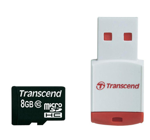 Transcend - TS8GUSDHC10-P3 - microSDHC 8GB Class 10 Card Reader