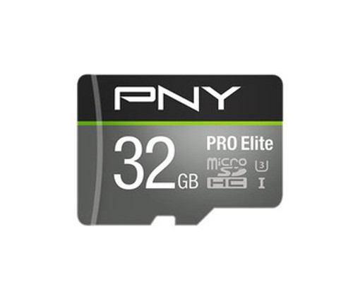 P-SDU16X2U185EL-GE - PNY PRO Elite 32GB Class 10 microSDHC U3 Flash Memory Card