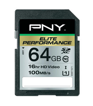 PNY - SD64G10ELIPER-EF - SDXC Card 64GB UHS-I Class 10
