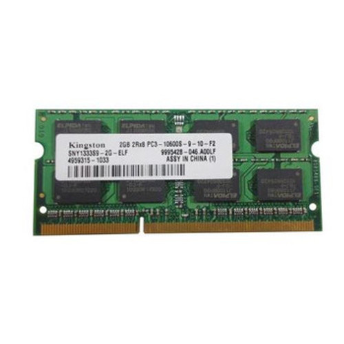 Kingston 2GB DDR3 SoDimm Non ECC PC3-10600 1333Mhz 2Rx8 Memory for Servers