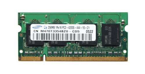 M470T3354BZ0-CD5 - Samsung 256MB DDR2-533MHz PC2-4200 non-ECC Unbuffered CL4 200-Pin SoDimm Single Rank Memory Module