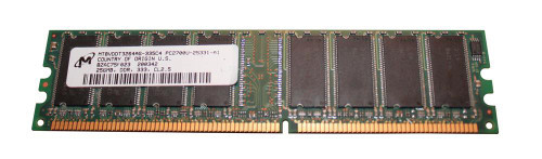 MT4VDDT3264AG-335C4 - Micron 256MB DDR-333MHz PC2700 non-ECC Unbuffered CL2.5 184-Pin DIMM Single Rank Memory Module